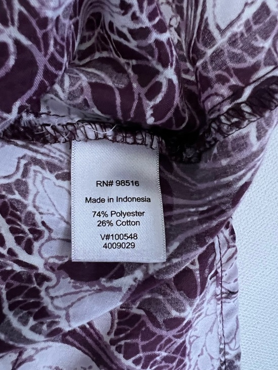 Coldwater Creek Purple Women’s Floral Print Button-Up Shirt PL (14-16) - Picture 5 of 9